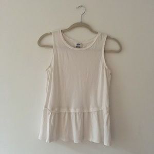 *2 TANKS FOR $10* White cotton peplum tank